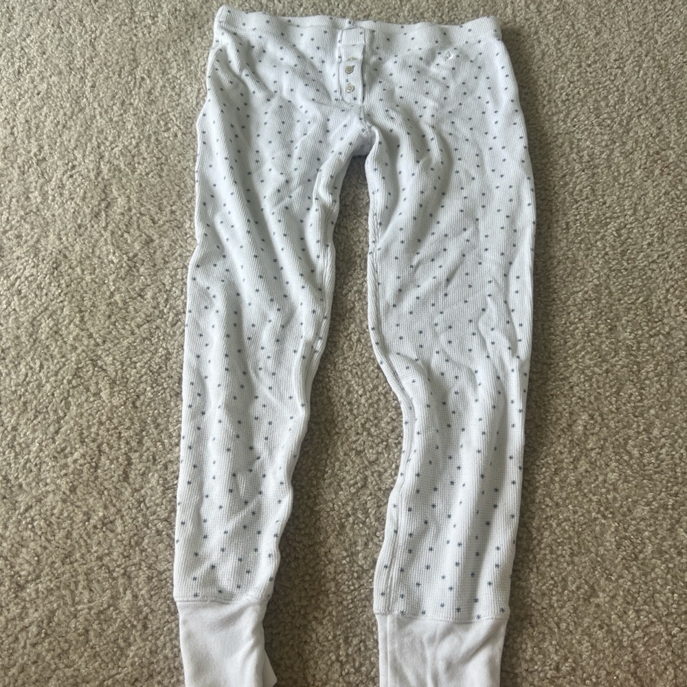 Aerie White Pajama Pants with blue stars